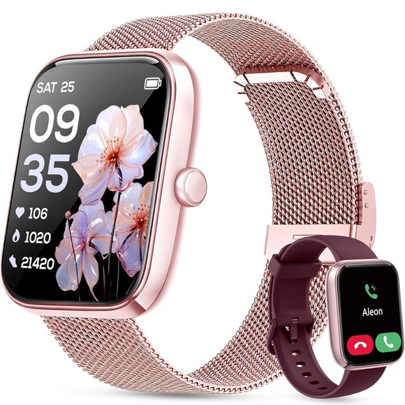 None Other - Rose Gold Smartwatch with 2 bands NWT